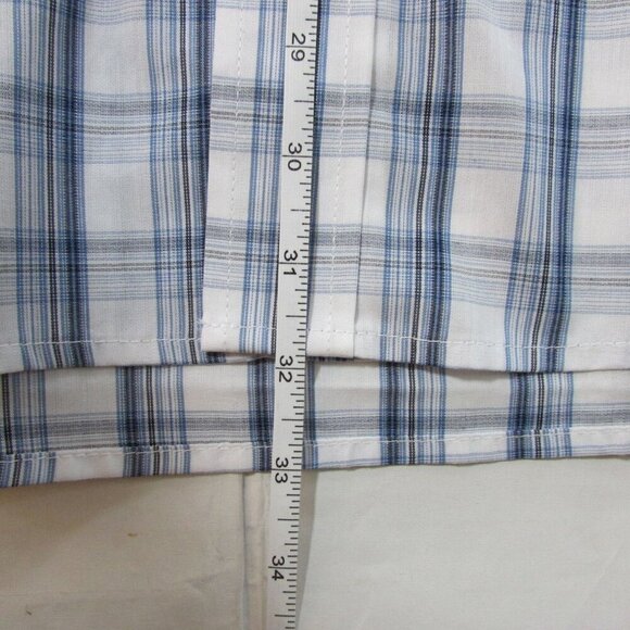 Wrangler Men's Large Long Sleeve Classic Fit Plaid Button Western Shirt Blue/Whi - Picture 5 of 5